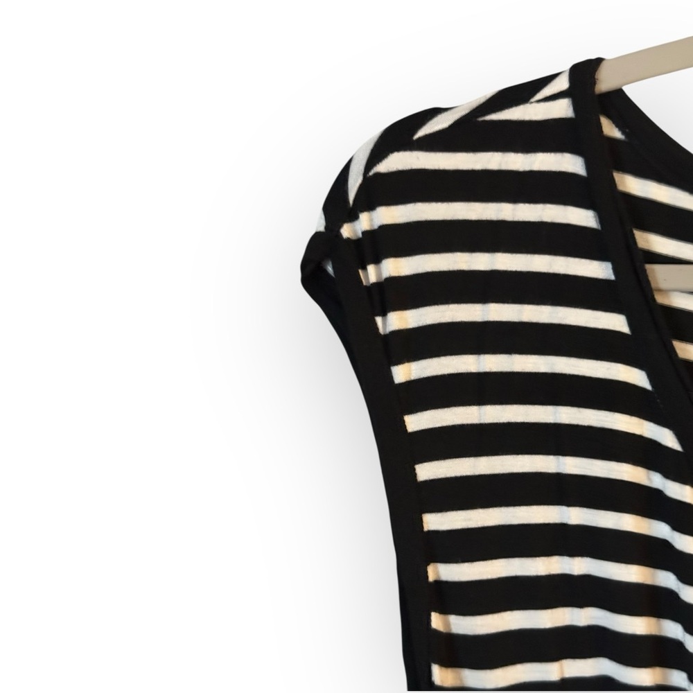 Max Studio Black and White Striped Midi Dress GUC Sz M - Picture 4 of 6